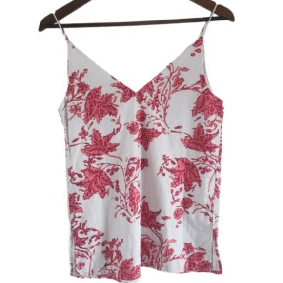 Club Monaco Soft Print Floral Chemise Cami Tank Top Silk Cotton XS Women NWT New - Picture 5 of 7